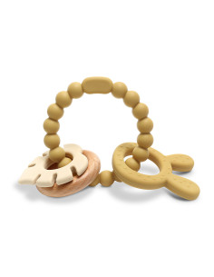 Lorelli - Силиконова гризалка с бук Зайче, yellow