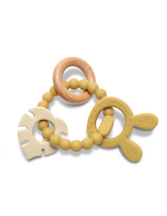 Lorelli - Силиконова гризалка с бук Зайче, yellow 2