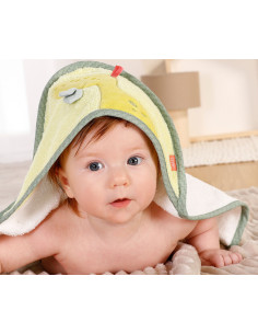 babyFEHN - Бебешка хавлия Дино Happy Dino, 80 х 80 см