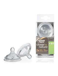 Силиконови биберони за хранене Tommee Tippee Natural Start Slow, 1 капка, 2 броя