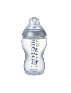 Бебешко шише за хранене Tommee Tippee Easi Vent, 340мл, декорация бухали