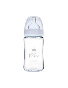 Шише антиколик с широко гърло Canpol Easy Start Royal Baby, 240 мл, синьо