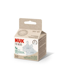 Силиконов биберон за хранене Nuk for Nature, размер S, 2 броя Softer