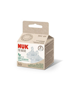 Силиконов биберон за хранене Nuk for Nature, размер М, 2 броя Softer