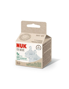 Силиконов биберон за хранене Nuk for Nature, размер L, 2 броя Softer
