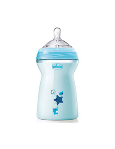 Бебешко пластмасово шише Chicco Natural Feeling, 6м+, 330 мл, момче
