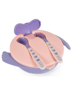 Комплект купа с лъжица и вилица Cangaroo Jelly, розов F1730 2