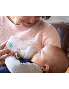 Подаръчен комплект за бебе с 2 шишета за хранене х 260 мл с биберони без протичане поток 3 и 2 залъгалки Ultra Air, 1м+ Phili