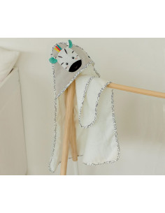 babyFEHN - Бебешка хавлия за баня зебра DoBabyDoo, 80 х 80 см