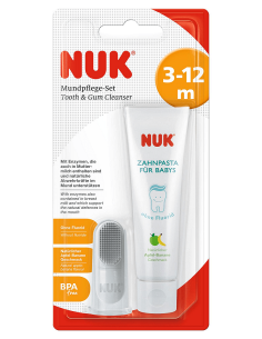 NUK пръстче за масаж + паста за зъби за деца над три месеца. 2