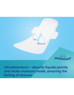 Следродилни хигиенни превръзки с крилца Canpol, нощни, 8 броя