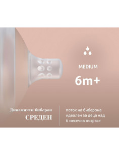 Силиконов биберон за хранене Lovi Mammafeel, MEDIUM, 6м+ 2