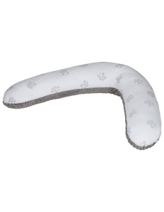 Bubaba Възглавница за кърмене Сиво-бяла със слончета