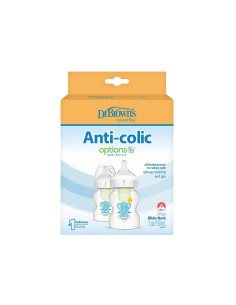 Бебешко шише антиколик Dr. Browns Options+ PP, 150 мл, 2 броя, слон WB52015-ESX