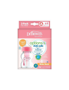 Бебешко шише антиколик Dr. Browns Options+ PP, 150 мл, 2 броя, розови WB52601-ESX