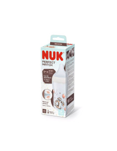 Бебешко пластмасово шише Nuk Termo Control Perfect Match, 260 мл, силиконов биберон M, 3м+, Disney, Тигър