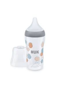 Бебешко пластмасово шише Nuk Termo Control Perfect Match, 260 мл, силиконов биберон M, 3м+, клонче