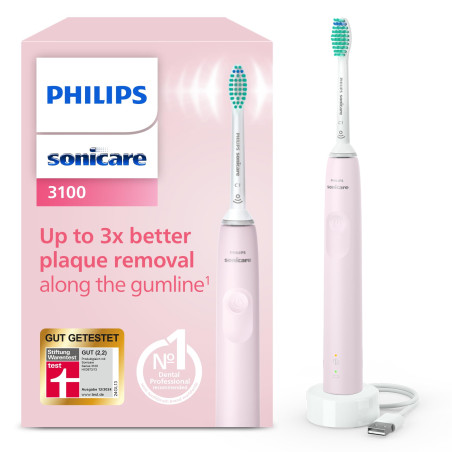 Електрическа звукочестотна четка за зъби Series 3100, розова, Philips Sonicare HX3671/11