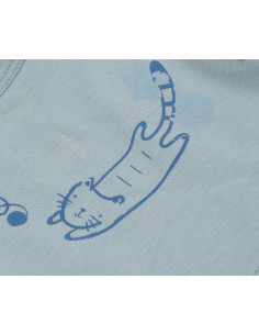 Bebetto - Бебешки лигавник интерлок Organic Sleepy Cat C1112I, момче, 3+ м.