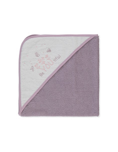 Bebetto - Бебешка хавлия с качулка Nature H471PU, момиче, 80х80 см.