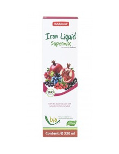 Плодов сок Супермикс с желязо - био, Medicura, 330 мл