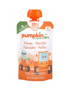 Пюре от манго, морков, пащърнак и овес - био, Pumpkin Organics, 100 г
