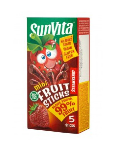Плодови пръчици с вкус на ягода, мини, SunVita, 50 г