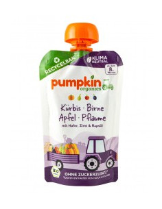 Пюре от тиква, круша, ябълка и синя слива - био, Pumpkin Organics, 100 г