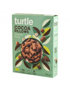 Безглутенова зърнена закуска Какаови възглавнички с пълнеж Лешник - био, Turtle, 300 г