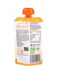 Пюре от морков, ябълка, круша, кокос и ориз - био, Pumpkin Organics, 100 г 2