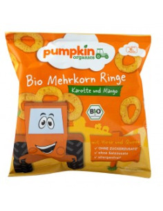 Зърнени кръгчета с морков и манго - био, Pumpkin Organics, 20 г