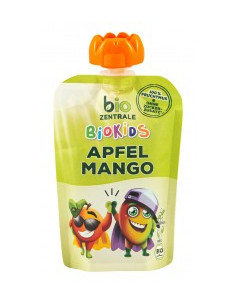 Плодово пюре - ябълка и манго - био - 90 г