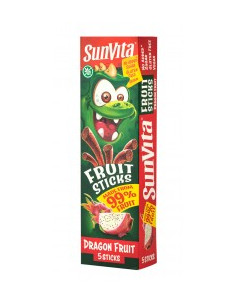 Плодови пръчици с вкус на драконов плод, SunVita, 100 г