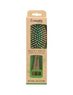 Овална дървена четка за коса с дървени бодли