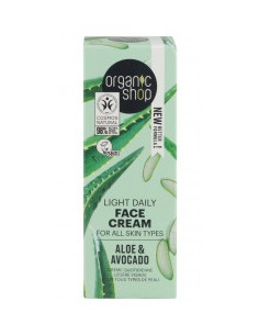 Лек дневен крем за лице Алое и авокадо, Organic Shop, 50 мл