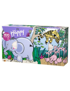 Салфетки Happy кутия, 100 бр.