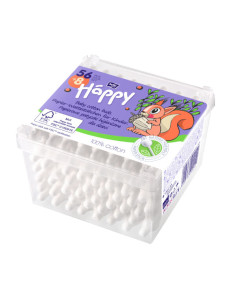 Happy Клечки за уши с ограничител – Хартиена дръжка, 56 + 8 броя