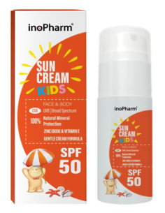 Слънцезащитен крем за деца InoPharm SPF 50, 100гр