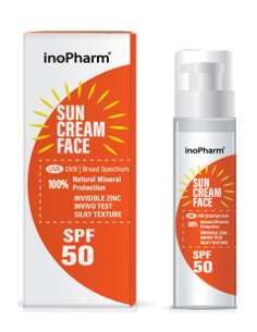 Слънцезащитен крем за лице InoPharm SPF 50, 35гр
