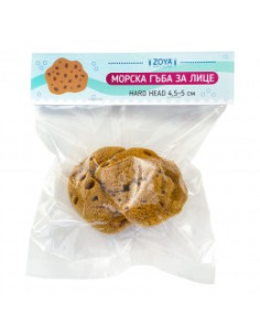 Морска гъба за лице Hard Head (4.5-5 см) - неизбелена, ZoyaBG , 1 бр