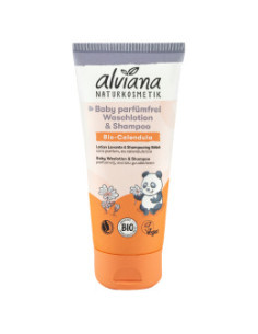 Бебешки шампоан и душ-гел с невен, Alviana, 200 мл