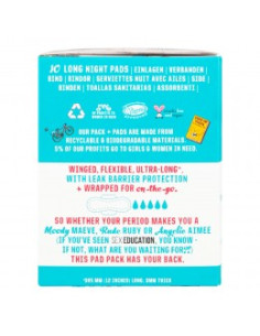 Бамбукови дамски превръзки с крилца - дълги, Here We Flo, 10 бр 2