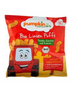 Хрупкави пръчици от леща с домати, моркови и билки - био, Pumpkin Organics, 20 г