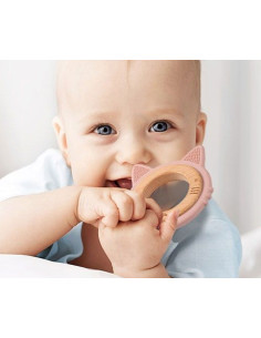 Дървена и силиконова гризалка Babyono Kitten 1076/02 2
