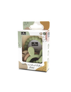 Lorelli - Силиконова гризалка с бук Зайче, fresh green 2