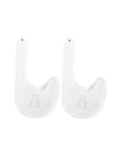 Лигавник Kitikate, 2 бр., унисекс, бял/бял, 0+ м.