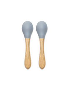 Lorelli - Силиконови лъжички с бамбук 2 бр, grey
