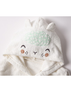 Bebetto - Хавлиен халат с качулка Organic Little Lamb H477, унисекс, 1-2 г.