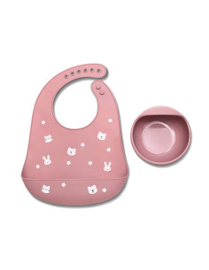 Lorelli - Силиконов сет за хранене 2 части, deep pink 2