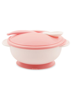 Комплект купа с вакуумно дъно и с лъжичка Lorelli, Blush Pink